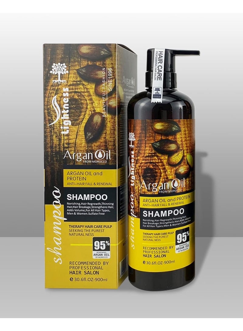 Moroccan Argan Oil (3pcs Shampoo, Conditioner and Oil) Sulfate Free, Perfect for Damaged, Dry, Curly, Frizzy Hair - Thickening Formula for Fine/Thin Hair, Safe for Color and Keratin Treated Hair. - Image 5